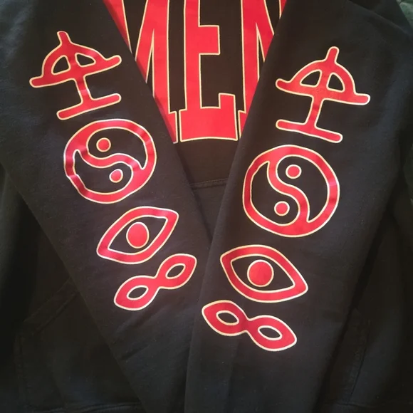 ‘Bad Omens’ Varsity Hoodie Unisex Large Sweatshirt Band Merch Black Red - RARE - Picture 3 of 9